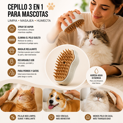 Cepillo para mascotas 3 en 1